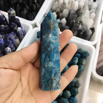 7-9cm Natural de pedra de cristal a apatite, a Crystal wand Cura Pedra de Prismas Hexagonais Obelisco Varinha de Tratamento de Pedra Presente DIY