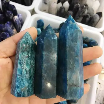 7-9cm Natural de pedra de cristal a apatite, a Crystal wand Cura Pedra de Prismas Hexagonais Obelisco Varinha de Tratamento de Pedra Presente DIY