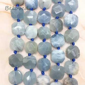 Lapidados em Forma de Quadrado Azul Aquamarines Fatia de Contas,em Bruto Pedras de Quartzo Pedra Pendente de Grânulos Para a fabricação de Jóias de DIY, BG18289