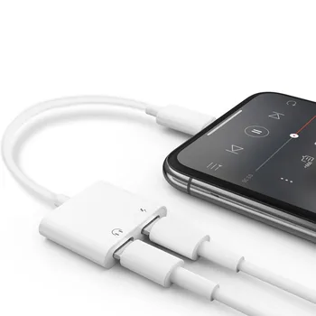 4 em 1 Fone de ouvido Adaptador Para iPhone 7 8 X XS 11 Tomada de Telefone Adaptador De Lightning Para Áudio de 3,5 mm Fone de ouvido Cabo de Carregamento