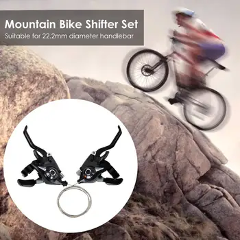Alavanca de Freio de Bicicleta de montanha Shifter Conjunto da Liga de Alumínio de 3x7/3x8 Velocidade Shifter Acessórios de Bicicletas de Mountain Bike Shifter