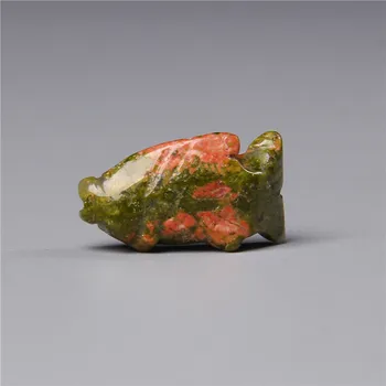 1pc Natural Pequenos Unakite Amazonita Escultura de Cura de Cristal Peixes, Animais, Figuras de Reiki de Pedra de Artesanato Decoração Atacado Presentes