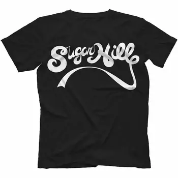 Sugarhill Gang T-Shirt Algodão Registros De Sugar Hill Rappers Delight Hip Hop Sleeve T-Shirt De Verão, Homens Tee Tops