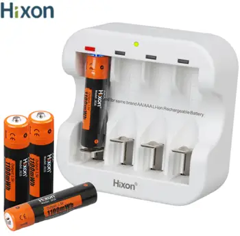 Hixon--1100mAh de 1,5 V Bateria Recarregável de Lítio de 4Slot Carga ,Suporte Atacado, Lanterna, Ventilador E Máquina de Jogo Estão Disponíveis