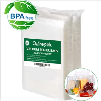 Livre de BPA em Relevo Aferidor do Vácuo de Armazenamento de Calor Selo de Sacos de Alimentos para a Proteção de 100pcs