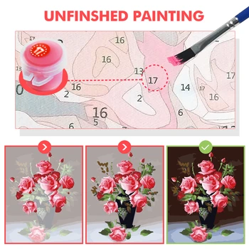 HUACAN DIY Pintura Por Números Cenários Pintados à Mão Pintura Imagens de Arte Pelo Número de Flores de Desenho Em Tela Dom de Decoração de Casa