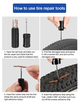 Bicicleta ferramentas de reparação de pneus, a tira de borracha e pneu de bicicleta reparação de broca MTB bicicleta de estrada sem câmara de ar da ferramenta de reparo de restauração simples venda quente
