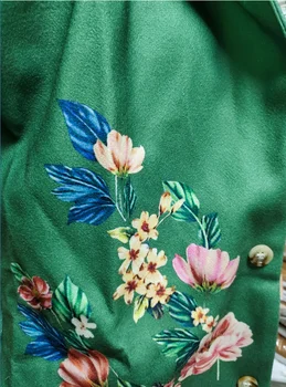2021 quente-vendendo a slim-fit de lã casaco verde de gola temperamento faculdade impresso lapela do casaco de roupas de inverno para mulheres