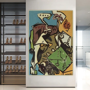 Jackson Pollock《O Anjo》Resumo De Arte Da Lona Da Pintura A Óleo Da Imagem Do Obra De Arte Pendurada Na Parede Decoração Casa, Decoração Sala De Estar