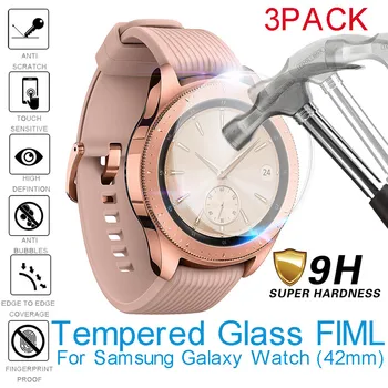HIPERDEAL(HIPERDEAL) acessórios Inteligentes 3Pack 2.5 D de Vidro Temperado de Protetor de Tela de Cinema Para Samsung Galaxy Watch (42mm) 2020