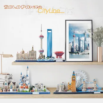 Miniatura de 40 cm 3D Nova York Papelão com vista para a cidade Famosa do Mundo, a Construção da Cidade da Linha de Quebra-cabeça Construção de Tijolo Modelo de Papel de Construção
