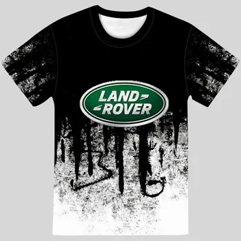 Verão T-shirt Pessoas Divertido 3D Land Rover, o Carro de Impressão do Logotipo de Manga Curta Moda Masculina Tamanho Grande ou Magro de código de Barras T-shirt Feminino Masculino