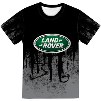 Verão T-shirt Pessoas Divertido 3D Land Rover, o Carro de Impressão do Logotipo de Manga Curta Moda Masculina Tamanho Grande ou Magro de código de Barras T-shirt Feminino Masculino