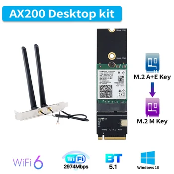 3000Mbps Para Intel AX200 WiFi6 Bluetooth5.1 AX210 M. 2 A+Tecla E Para M. 2 M Chave NVMe SSD Porta de Rede sem Fio Wlan wi-Fi Adaptador de Cartão