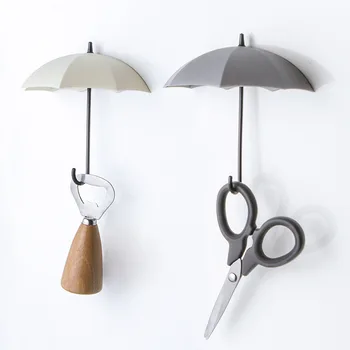 3pcs Guarda-chuva em Forma Criativa Chave de Gancho Rack Home Decorativos Suporte de Parede Gancho Para a Cozinha casa de Banho Acessórios Bonitos