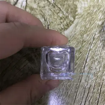 5pcs 1G Transparente Mini Quadrado Vazio Cosméticos Batom Recipiente de Plástico da Forma do Coração Claras Pequeno Bonito Lip Rouge Caso Lábio Caixa