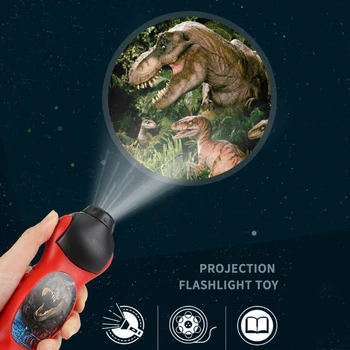 T5EC 24 Padrões de Sono das Crianças DIODO emissor de Luz da Lanterna de desenhos animados Dinossauro da Lâmpada do Projetor