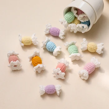 5 peças de Crochê feito à mão Doces Esferas de DIY Colar Chupeta do Bebê Cadeia para Teether Brinquedos Acessórios Presentes Recém-nascido