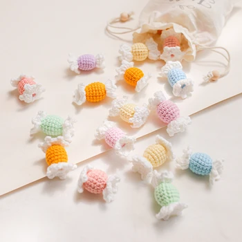 5 peças de Crochê feito à mão Doces Esferas de DIY Colar Chupeta do Bebê Cadeia para Teether Brinquedos Acessórios Presentes Recém-nascido