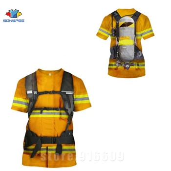 Bombeiro Terno Bombeiro super-Herói T-shirt dos Homens de Impressão 3D Mulheres de Roupas Superior Cosplay T-Shirts do Serviço de bombeiros de Terno Gráfico T-Shirts