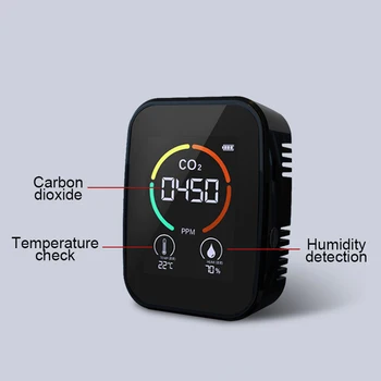 Multifuncional 3 in1 CO2 Medidor Digital de Temperatura e Umidade Sensor Testador de Qualidade do Ar Monitor de Gás de Dióxido de Carbono COVT Detector de