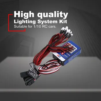 2021 12 de iluminação LED kit assistida freio de simulação em flash, adequado para 1/10 carros de RC