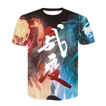 A Impressão 3D Demon Slayer Anime T-shirt dos Homens Verão Imprimir t-shirt de Seda Respirável e Refrescante Manga Curta Menino Tops S-6XL