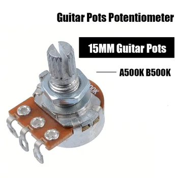 10pcs A500k/B500k 15mm Baixo Elétrico Guitarra Volume do Tom de Potes de Tom de Áudio Interruptor Potenciômetro