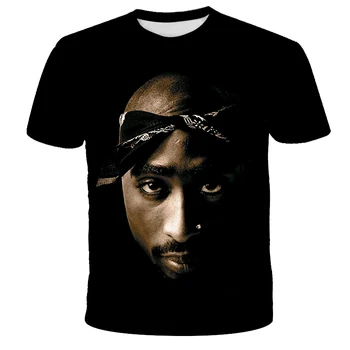 O Rapper 2pac Tupac 3d Impresso T-shirt Unisexo Moda Harajuku Casual Manga Curta Engraçado Popular Streetwear Oversize Tops