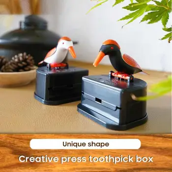 Pássaro Palito Prima Da Caixa De Personalidade Sala Criativo Plástica Dos Desenhos Animados Automática Palito Dispenser Para Cozinha, Decoração Da Casa