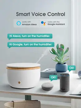 Smart wi-Fi sem Fio de Óleo Difusor de Ar, Umidificador Aplicativo de Controle de Voz Difusor de Aromaterapia com a Inicial do Google