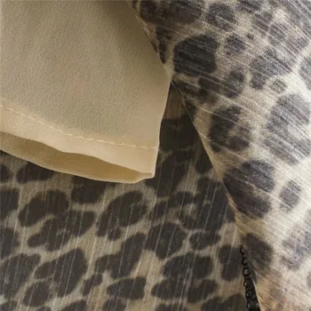 ZA Mulheres Imprimir Chiffon Mini Vestido de Verão 2021 Longo Puff Luva Ajustável Drawcord de Pescoço de V Leopard Vestidos Vintage Vestisos