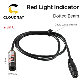 Cloudray Vermelha Pontilhada Feixe de Luz 650nm 5V Infravermelhos Ajustáveis Laser Módulo Localizador + Adaptador de Fibra de Marcação ou a Máquina de Corte