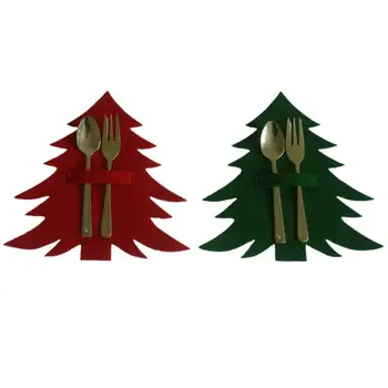 4PCS/Conjunto de Talheres Saco de Armazenamento da Árvore de Natal Portátil Talheres Bolsa de Casa, Louça Titular de Jantar Mesa de Decoração de Natal