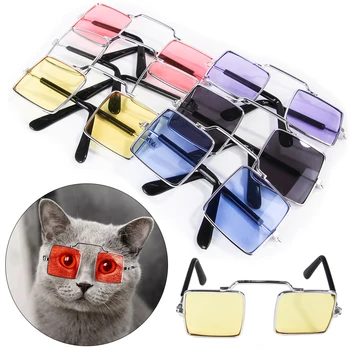Gato De Estimação Óculos Quadrado Cão Gato De Estimação Óculos De Acessórios Para Gatos Cat Legal Desgaste Do Olho Fotos Adereços Do Seu Animal De Estimação O Gato Óculos De Sol