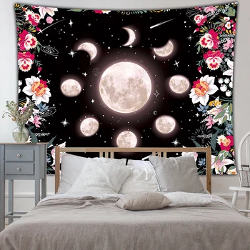 Fase da lua flor tapeçaria, decoração, lua de pendurar pano de Parede Quarto decoração de cabeceira pano de fundo 95*73cm