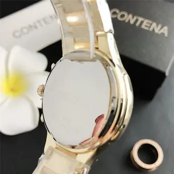 Nova Moda de Ouro Mulheres Relógios de Luxo Vintage Quartz Ladies Watch Vida Impermeável Relógio de Diamantes Auto Data Relógio Feminino Relógios