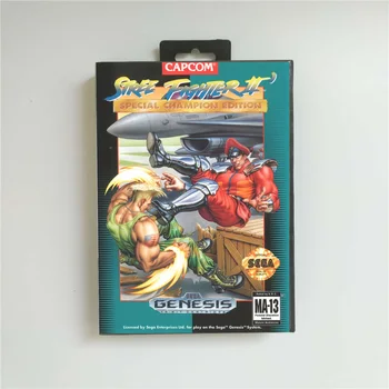 Rua Jogo Fighter II 2 Special Champion Edition - EUA Capa Com a Caixa Varejo De 16 Bits MD Card Game para a Sega Megadrive Gênesis