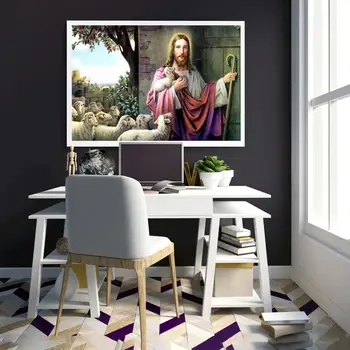 5D DIY Diamante Pintura de Jesus Cruz Religião o Cristianismo Quadrado/Redondo Diamante Bordado de Ponto de Cruz, Kit de Decoração para Casa de Presente