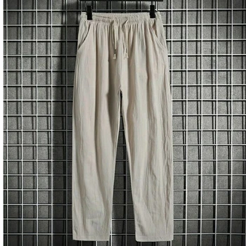 A coleção primavera / verão homens algodão casual calças tamanho plus 8XL 10XL estilo Chinês Trecho calças soltas casa dormir usar calças Calças cáqui
