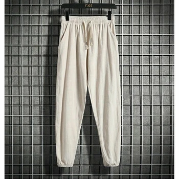 A coleção primavera / verão homens algodão casual calças tamanho plus 8XL 10XL estilo Chinês Trecho calças soltas casa dormir usar calças Calças cáqui