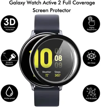 Protetor de tela de Capa Para Samsung galaxy Watch Active 2 44mm 40mm HD película Transparente, tampa Samsung Engrenagem S3 Fronteira 42mm 46mm