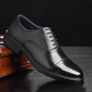 Homens Sapatos de pés Quadrados Senhores Sapatos de Couro, Moda, Estilo de Negócios Deslizamento dos Homens de Moda Casual Sapatos de Condução de Couro de Sapato