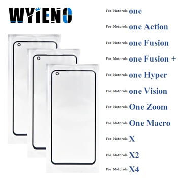 Wyieno Preto Digitador LCD Sensor de Vidro Para Motorola Moto Uma Ação Fusão Plus + Hyper Vidro da Tela de Toque da lente Com Painel OCA