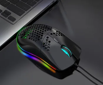 RGB Oco Mouse Leve de Jogos Jogo de Comer Frango Buraco do Rato