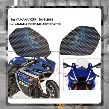 Para a YAMAHA YZF R6 R1 MT10 2017 2018 YZFR6 YZFR1 MT 10 de Moto 3D Carenagem Dianteira de Farol Protetor de Cabeça Autocolante de Protecção contra a Luz