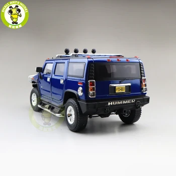 1/18 GreenLight Hummer H2 Fundido Modelo de Carro SUV Brinquedos de Meninos Meninas rapazes raparigas Presentes Azul