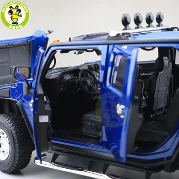 1/18 GreenLight Hummer H2 Fundido Modelo de Carro SUV Brinquedos de Meninos Meninas rapazes raparigas Presentes Azul