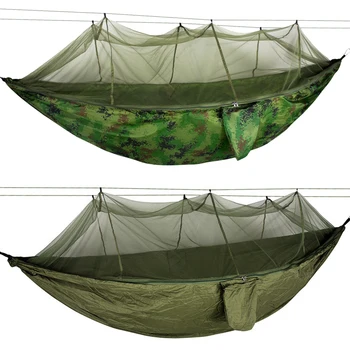Portátil ao ar livre Barraca de Camping Rede com mosquiteiro de Nylon 210T 2 Pessoa Dossel de pára-Quedas de Suspensão de Dormir Swing Cama dropship