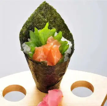 100pcs=50PCS*2 Meia Cortar o Sushi Nori Fábrica atacado de qualidade AAA, verde Escuro Secundário cozimento sushi Nori algues